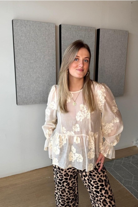 Pieces pcdana ls o-neck frill top wvn d2d